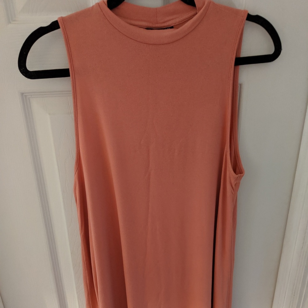 Blush Topshop Sleeveless Mock Neck Dress, Size 8